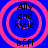 Blue background with pink concentric circles surrounding black text reading 'Ally and kylie = bffl' in four identical quadrants.