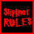 A static contact sheet of a Slipknot-themed animated buddy icon featuring red and black color scheme with star-shaped S symbols, text "Slipknot RULES", and multiple frames showing variations of the design.