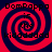 Four identical red and dark blue spiral patterns arranged in a , each containing black text reading "DomPappa is the kidddddd"