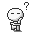 A 4-frame pixel art contact sheet showing a white stick figure with black outlines in various poses, each frame featuring a question mark above the character's head against a gray background.