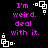 A 4-frame contact sheet of a pixel art animation featuring pink text and white geometric shapes on a black background.