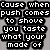 Pixelated text blocks arranged in a on gray background, displaying lyrics with black and white color scheme