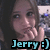 Pixelated image of a person holding a phone with visible text 'Jerry :)' at the bottom.