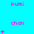 A static image with a bright cyan background displays repeated text and star symbols in pink