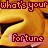 Pixelated image of a golden-brown fortune cookie with text reading "what's your Fortune" in stylized pixel font.