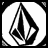 Black and white pixelated icon with a central diamond-shaped symbol inside a circular border, displayed in three variations showing subtle contrast adjustments.