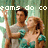 Two people in a forest pose with raised hands; text above reads 'soms do coue Enchant' on the right side.