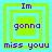 Four identical pixelated display purple text "Im gonna miss you" over layered green and blue squares with varying border thicknesses