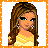 Pixelated image of a woman with long brown hair wearing a yellow top and earrings, next to text reading 'love me im a brunette' on a yellow background.