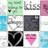 A 3x3 grid of pixelated icons featuring abstract shapes, text, and symbols in various colors including green, blue, pink, black, and white.