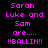 Pixelated text in bright pink on black background with alternating white highlight boxes, displaying names and phrases.