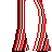 A 4x3 contact sheet of pixel art frames showing a female character's outfit and text animation sequence with red 'LUV YA!! <3' text on white background.