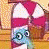 Four distinct cartoon characters in a : top-left has red-and-white striped hat, light blue body; top-right is purple with large brown eyes; bottom-left is light blue boxy shape; bottom-right is green tree-like figure