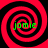 Four identical red and black spiral patterns arranged in a , each containing green text reading 'jomie' at the center