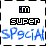 A 3x3 contact sheet of animated frames showing a pixelated 'im' logo, 'super' text in black and blue, and handwritten-style 'SPecial' text with varying letter casing across frames.