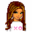 Pixel art contact sheet showing three frames of an animated buddy icon with a cartoon woman, body parts, and text elements.