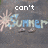 Pixelated text reads 'can't wait for Summer' with a light blue and white color scheme on a gray background.