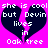 Pixelated text on a bright pink background with two dark blue broken heart shapes, each containing white pixelated words.