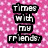 Pixelated text on a pink polka-dot background reads 'times with my friends: capture all the moments' and 'not even Kodak can love you guys!!'