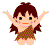 A 3x3 contact sheet of a pixel-art animated icon showing a cartoon girl in various poses with brown hair, rosy cheeks, and a brown spotted dress against a gray background.