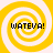 Four identical yellow and white spiral patterns with "WATEVA!" text in black pixelated font, arranged in a on a light background