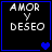 Four identical display 'AMOR Y DESEO' text with blue heart symbols changing from one to two to three to four