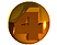 Animated contact sheet showing 12 frames of a golden sphere icon with the number '4' rotating around its surface against a gray background.