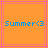 Two identical orange with pink lines display blue pixelated text reading 'Summer<3' in a retro digital style