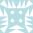Pixelated light blue square with white geometric patterns including four central dots and radiating triangular shapes.