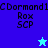 A pixelated image divided into four quadrants with text and star symbols, showing color changes between blue and cyan backgrounds.