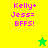 Yellow and green pixelated background with pink text reading "Kelly+Jess= BFFS!" and a small star icon changing color between frames.