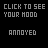 25 pixelated text-based icons on black background, each labeled with a mood or phrase beneath "CLICK TO SEE YOUR HOOD" header