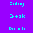 Pixelated text labels 'Rainy', 'Creek', and 'Ranch' appear on alternating purple and green backgrounds with cyan lettering.