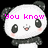 Two pixelated panda faces with pink text overlays on a black background, one displaying 'You know' and the other 'your jealous'.