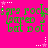 A bright pink background features green text reading 'sara rocks' and 'but not', with white stars scattered around, in a static pixelated style.