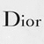 Static pixelated image of the word 'Dior' in black serif font on light gray background with visible dithering.