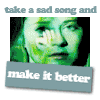25 identical small images showing a person with light hair against a dark background, each with a blue banner reading 'make it better' below