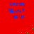 Red background with blue text 'Crazy About you!' repeated four times and scattered green pixel dots.