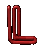 Two red L-shaped objects on gray background; left is pixelated, right is smooth with gradient shading.