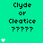 Green background with repeated text "Clyde or Cleetice ?????" and white heart symbols in a pattern
