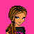 Pixel art contact sheet of a female character with brown braided hair wearing black clothing and pink text, displayed on a bright pink background with dark brown text boxes containing phrases like "SINGLE AND LOOKIN" and "HOLLA".