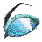 Two pixelated eye icons with blue and green irises, black curved outlines, white pupils, and subtle color shifts between frames.