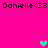 Pixelated text and heart symbols on a bright pink background with green and gray hearts.