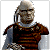 Pixelated character in brown and white attire with braided hair against gray background, next to green text reading 'Original Icons .com'
