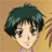 A 48x48 pixel animated buddy icon featuring a character with green hair and a yellow background on the left, transitioning to text reading "Anime IM" and "COM" on a black background on the right.