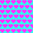 A static pattern of bright pink heart shapes arranged in a on a cyan background, with the hearts forming an irregularly shaped cluster