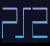 Pixelated icon split into two sections: left side shows stylized silver 'P' and 'S' letters with blue accents on dark background; right side displays green text reading Original Icons .com on solid green background.