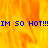 Animated fire background with blue text repeating 'IM SO HOT!!!' in pixelated font