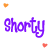 Five variations of the word 'Shorty' in different colors and styles, surrounded by small heart shapes on a white background.