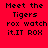 Four pixelated display identical text on red, pink, white, and light pink backgrounds